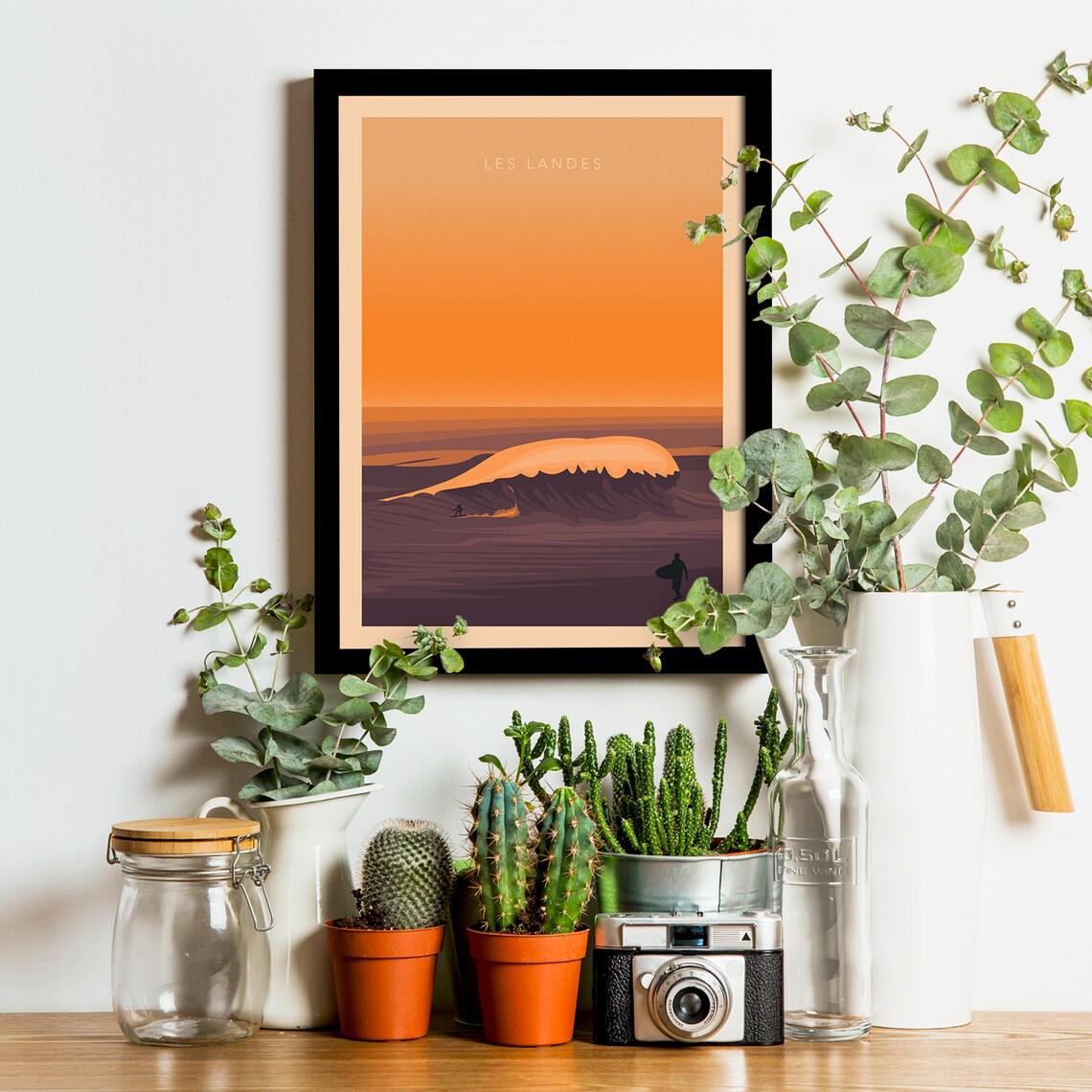Les Landes Vintage Travel Poster, Surfing Coast - Image 3