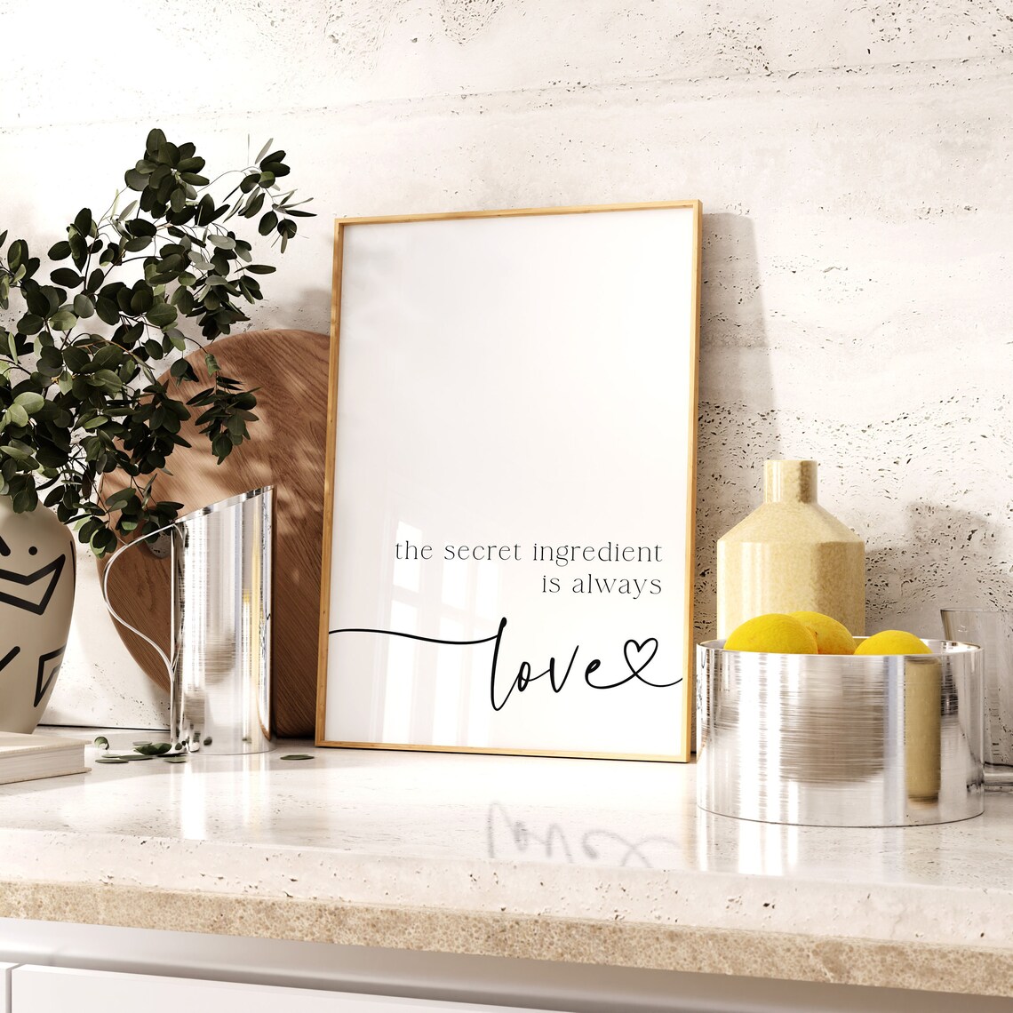 Kitchen Secret Ingredient Is Always Love Wall Art Print