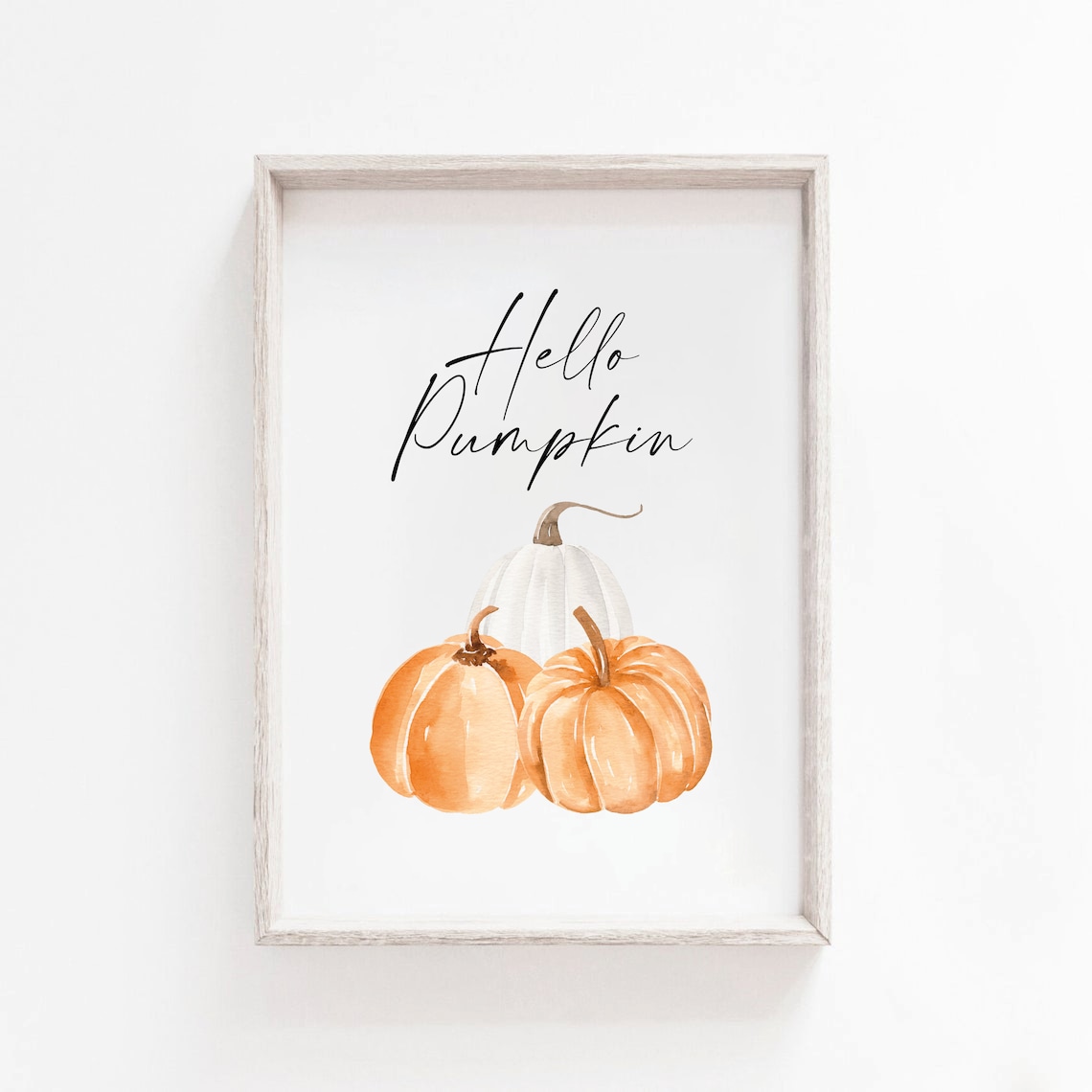 Hello Pumpkin Art Print, Autumn Seasonal Decor