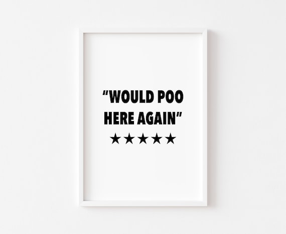 Bathroom Funny Print Decor, Toilet Wall Art Print