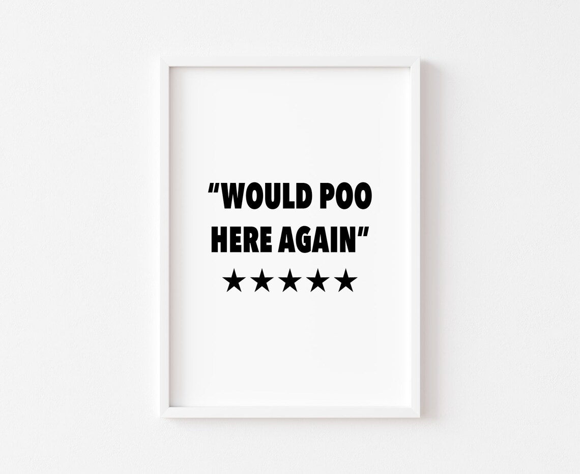Bathroom Funny Print Decor, Toilet Wall Art Print