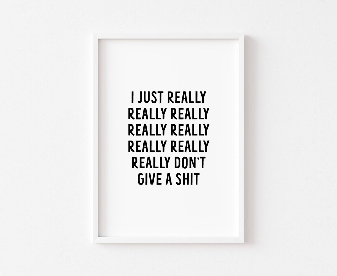 Rude Quote Bedroom Wall Art Print, Swear Humor