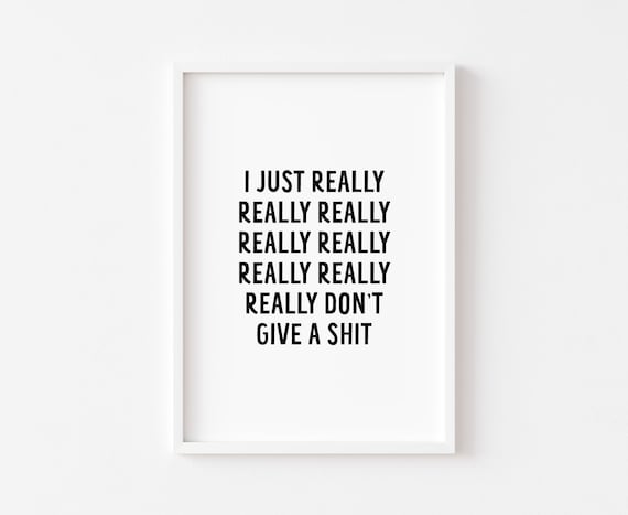Rude Quote Bedroom Wall Art Print, Swear Humor