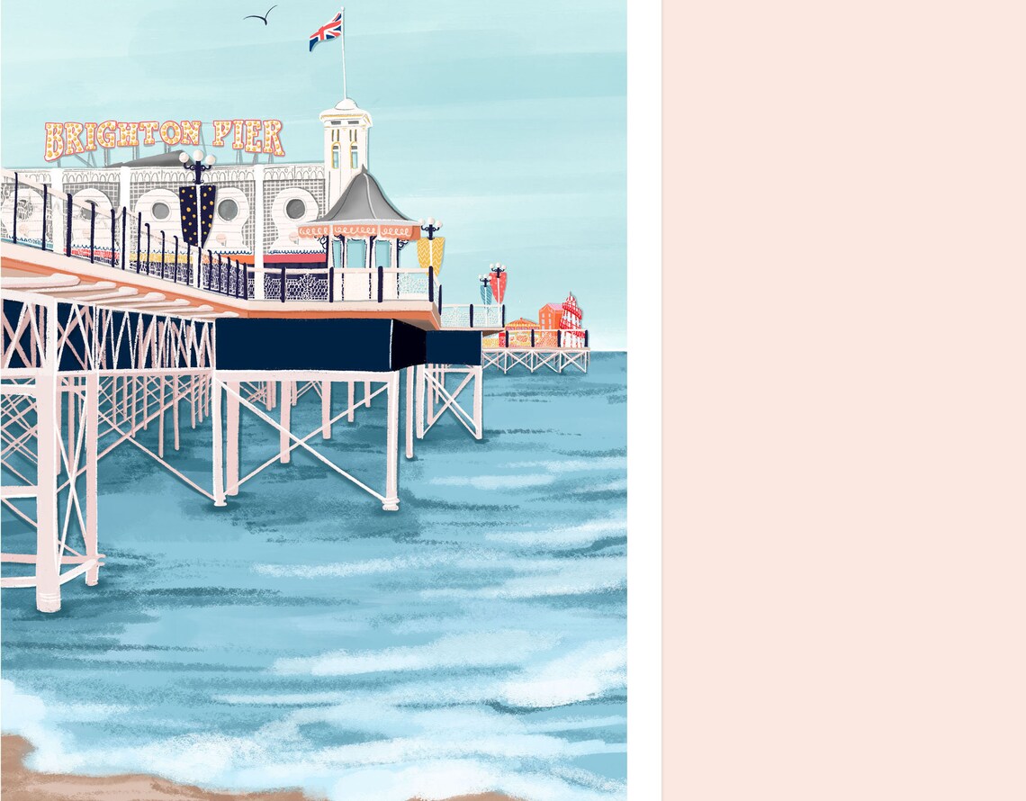 Brighton Pier Travel Poster, South England Wall Decor - Image 2