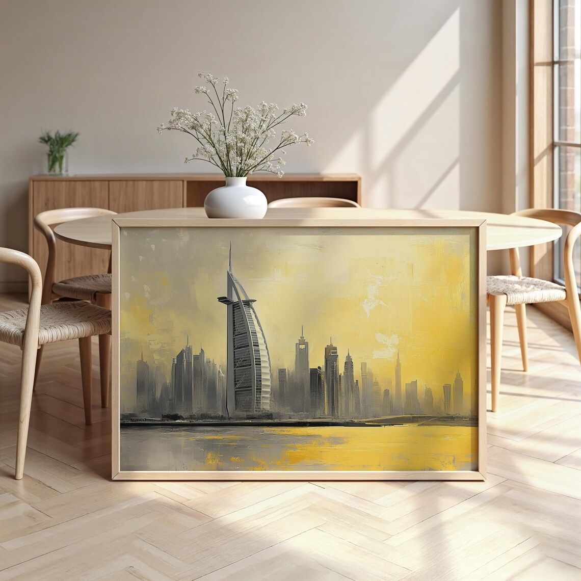 Dubai Cityscape Framed Poster Luxurious Design Ready To Hang Art