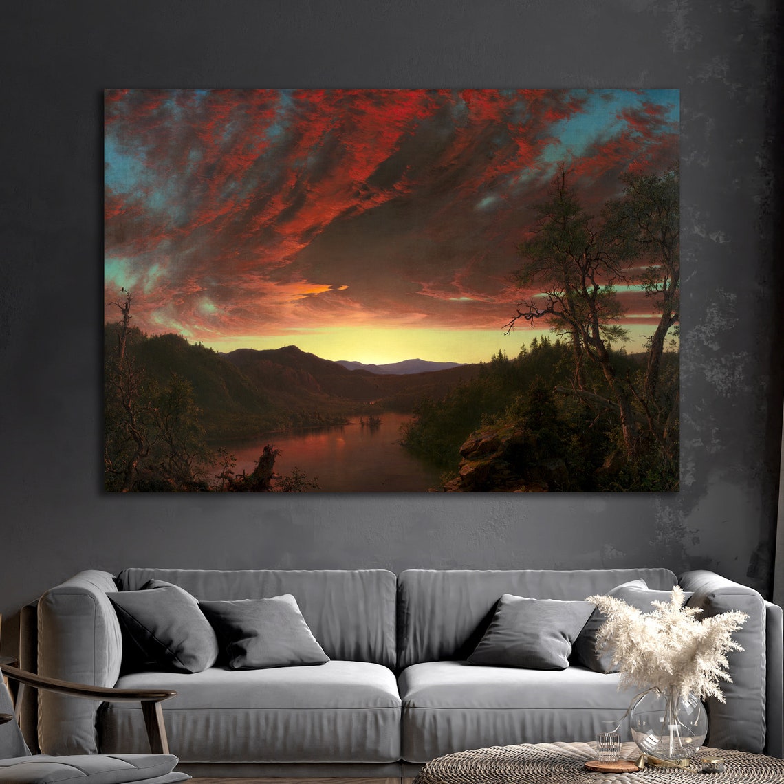 Frederic Edwin Church Twilight Wilderness Sunset Landscape Poster - Image 3