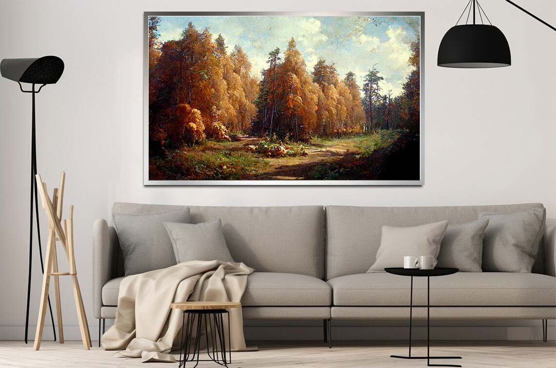 Tree Landscape Art Print, Distressed Landscape - Image 2