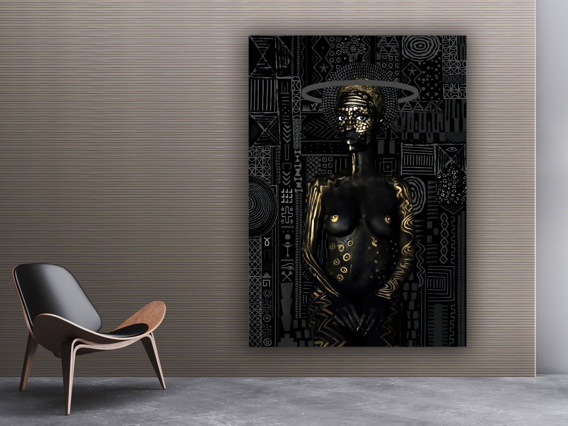 Ethnic Art Women Wall Art Wall Art Ethnic Women Wall Art African Women Wall Art Black Women Gifts For Her - Image 3