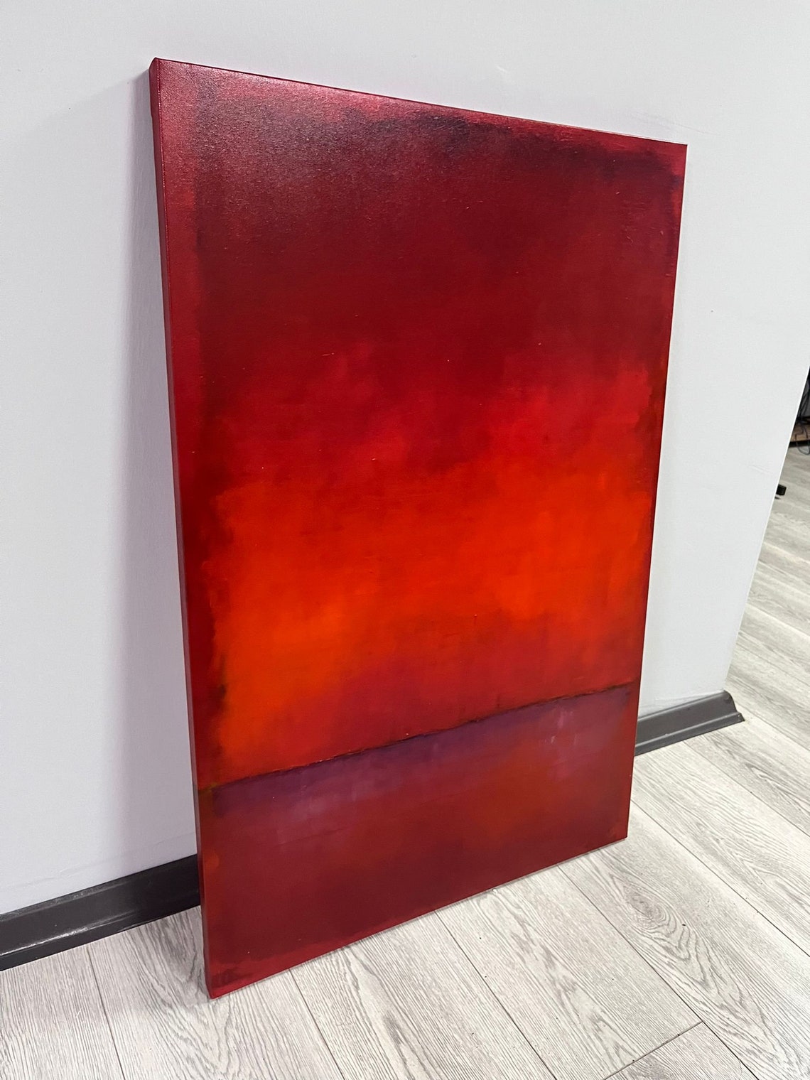 Deep Crimson Red Rothko Style Color Field Abstract Minimalist Poster - Image 2