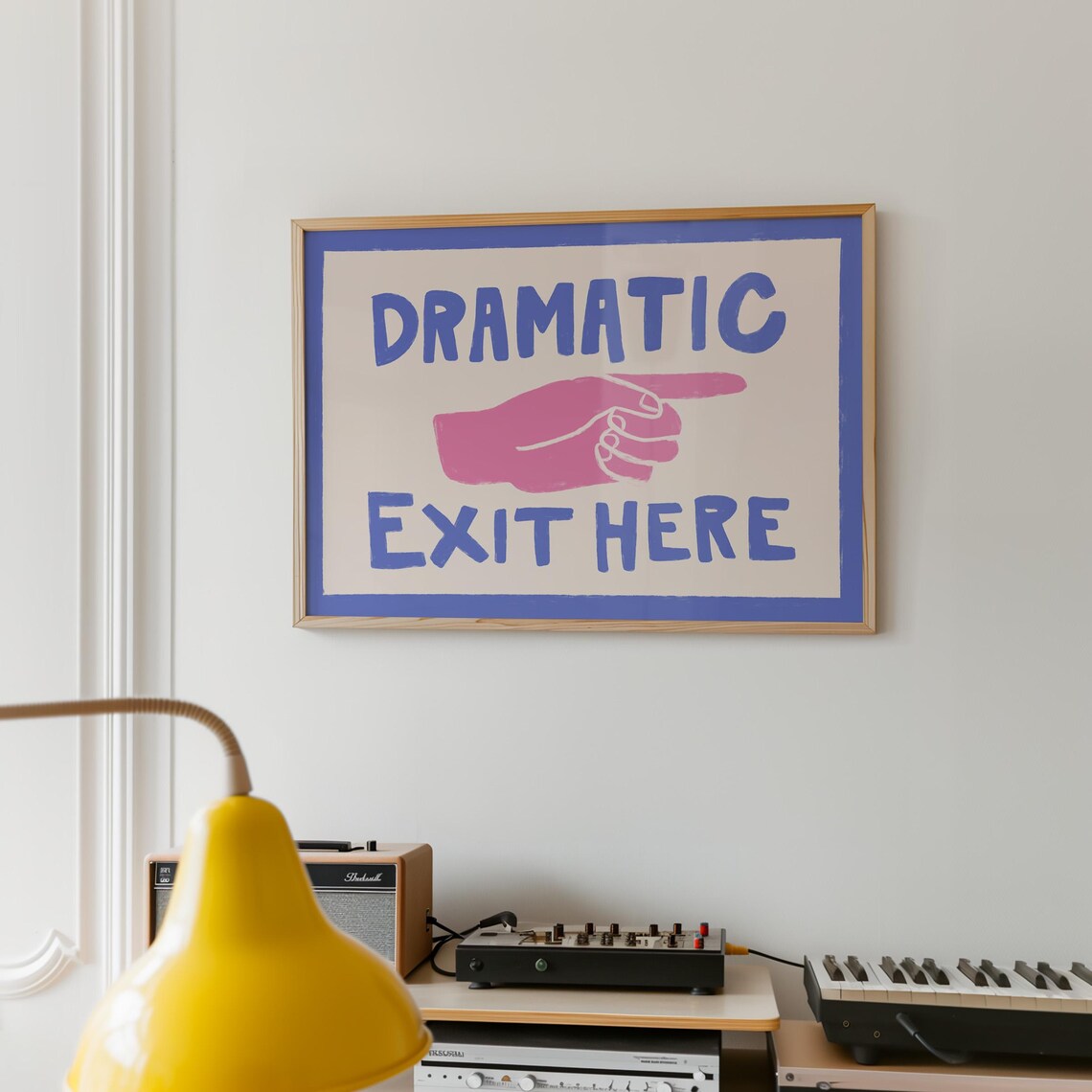 Dramatic Exit Funny Entryway Retro Wall Art Print