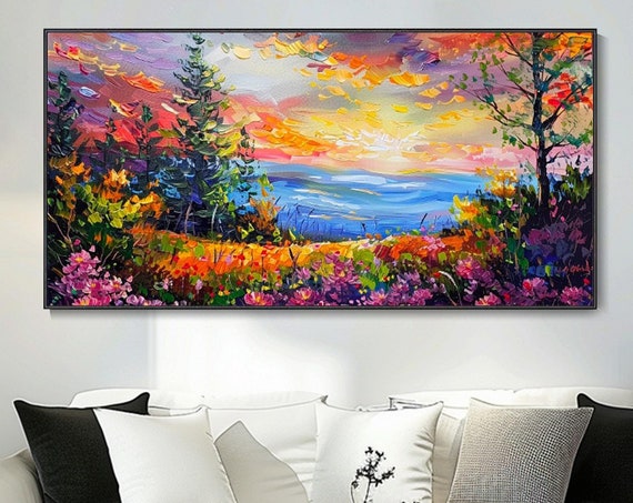 Grand Wall Landscape Oil Painting, Christmas Art Print