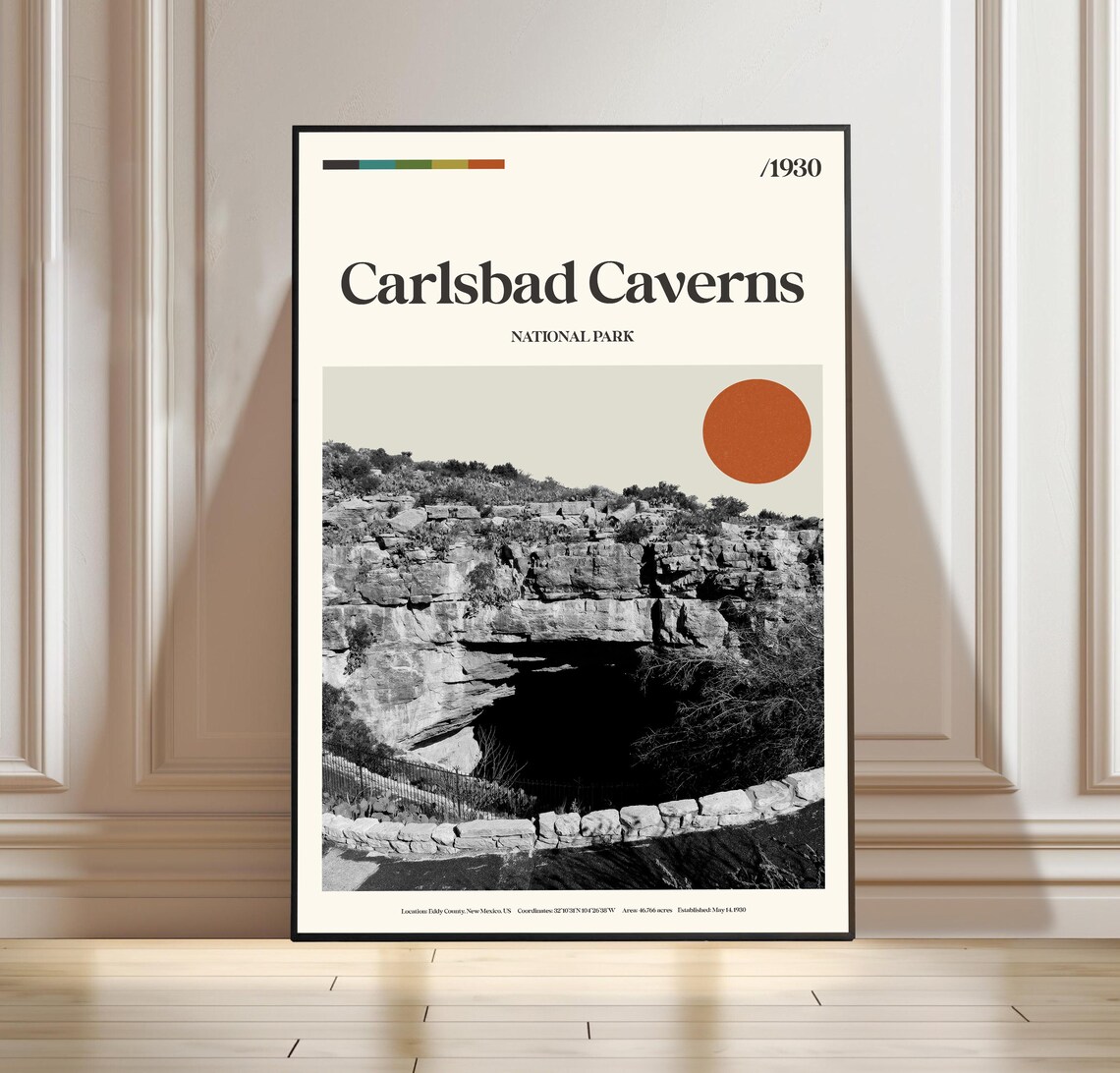 Carlsbad Caverns National Park New Mexico 1930 Travel Poster