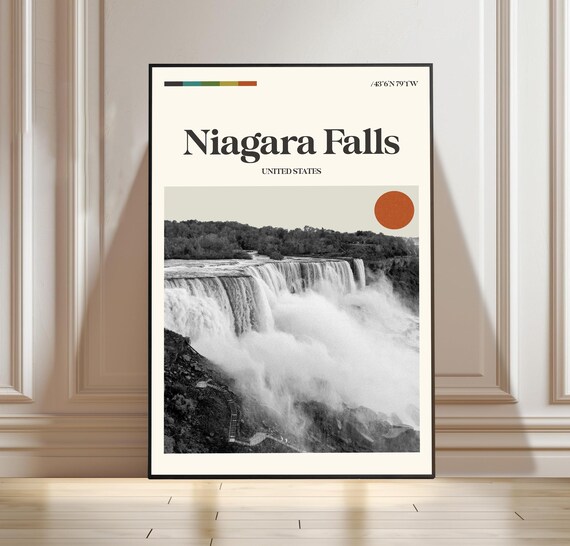 Niagara Falls United States Thundering Water Vintage Travel Poster