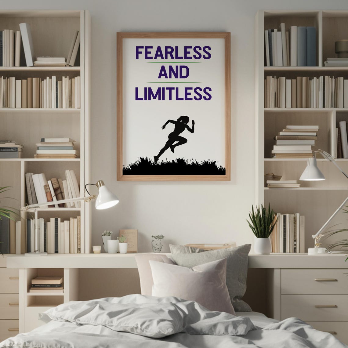 Fearless and Limitless Runner Silhouette Motivational Poster - Image 3