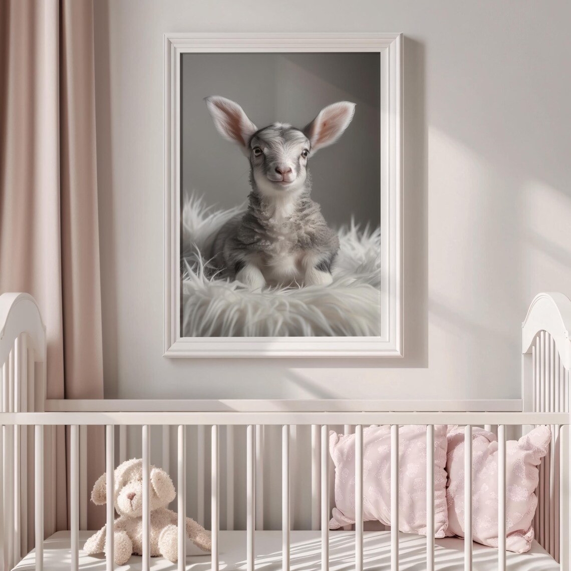 Baby Lamb, Minimalist Nursery Wall Decor - Image 2