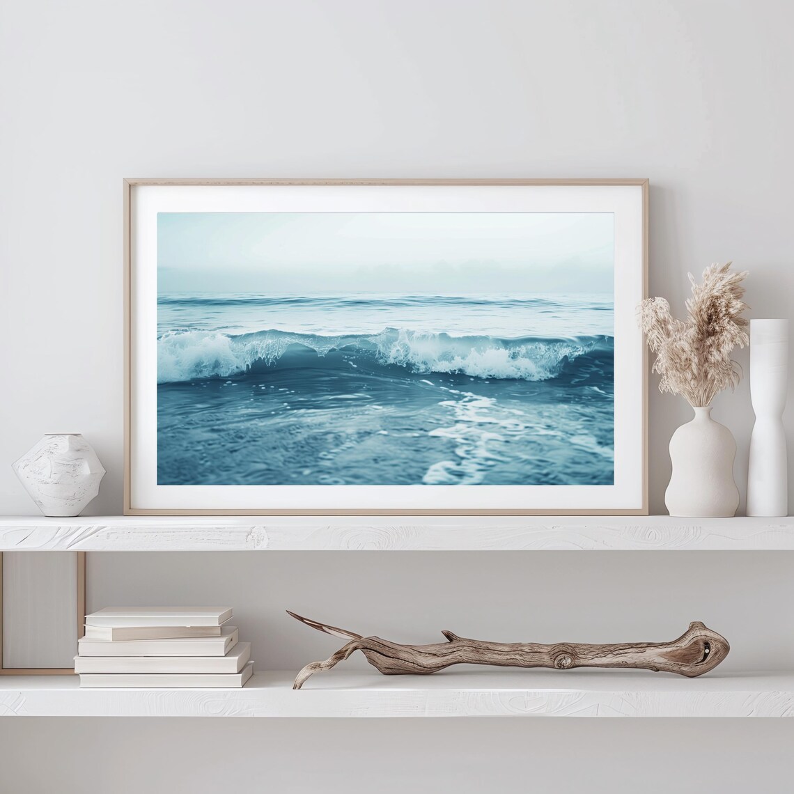 Ocean Wave Poster Calming Blue Water Coastal Photography Beach Home Wall Decor - Image 2