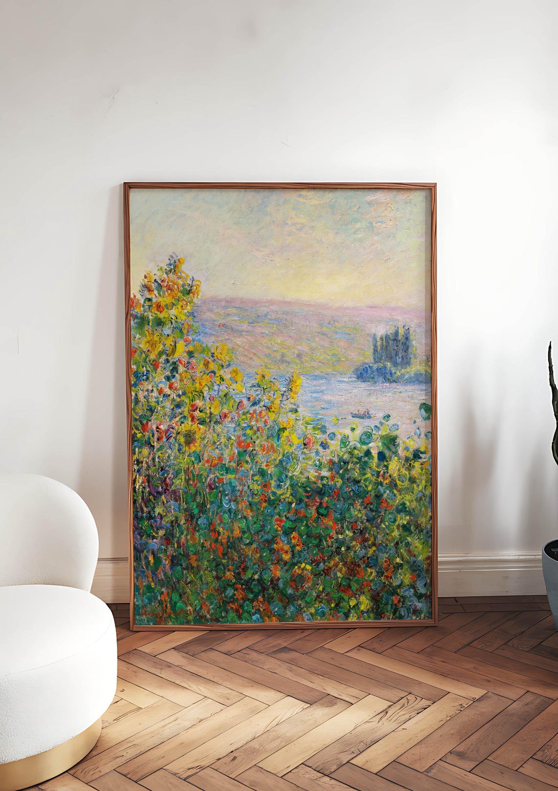 Claude Monet Art Impressionist Nature Print Scenic Wall Art Poster Art Reproduction French Landscape Painting Flower Beds In Vtheuil - Image 5
