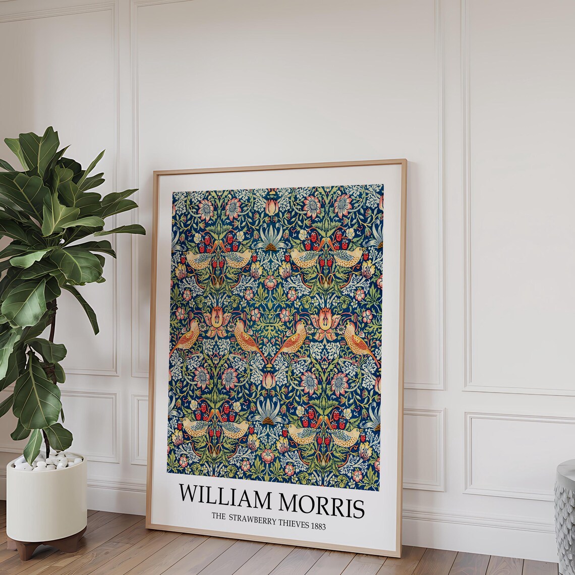 William Morris Vintage Floral Art Print, Botanical Pattern