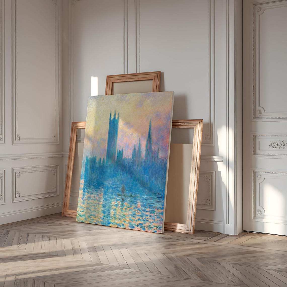 Claude Monet Vintage London Sunset Art Print - Image 4