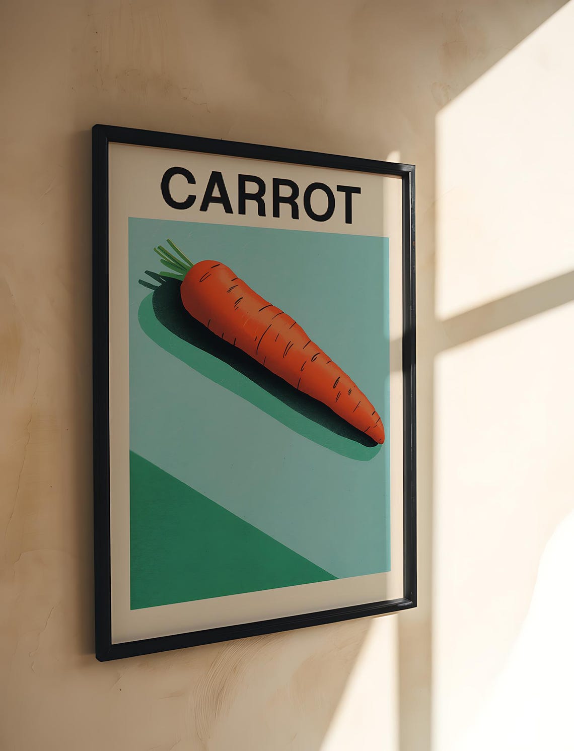 Carrot Vegetable Art Print Farmhouse Kitchen Wall Decor Rustic Food Illustration Modern Farmhouse Kitchen Decor Culinary Wall Decor - Image 2