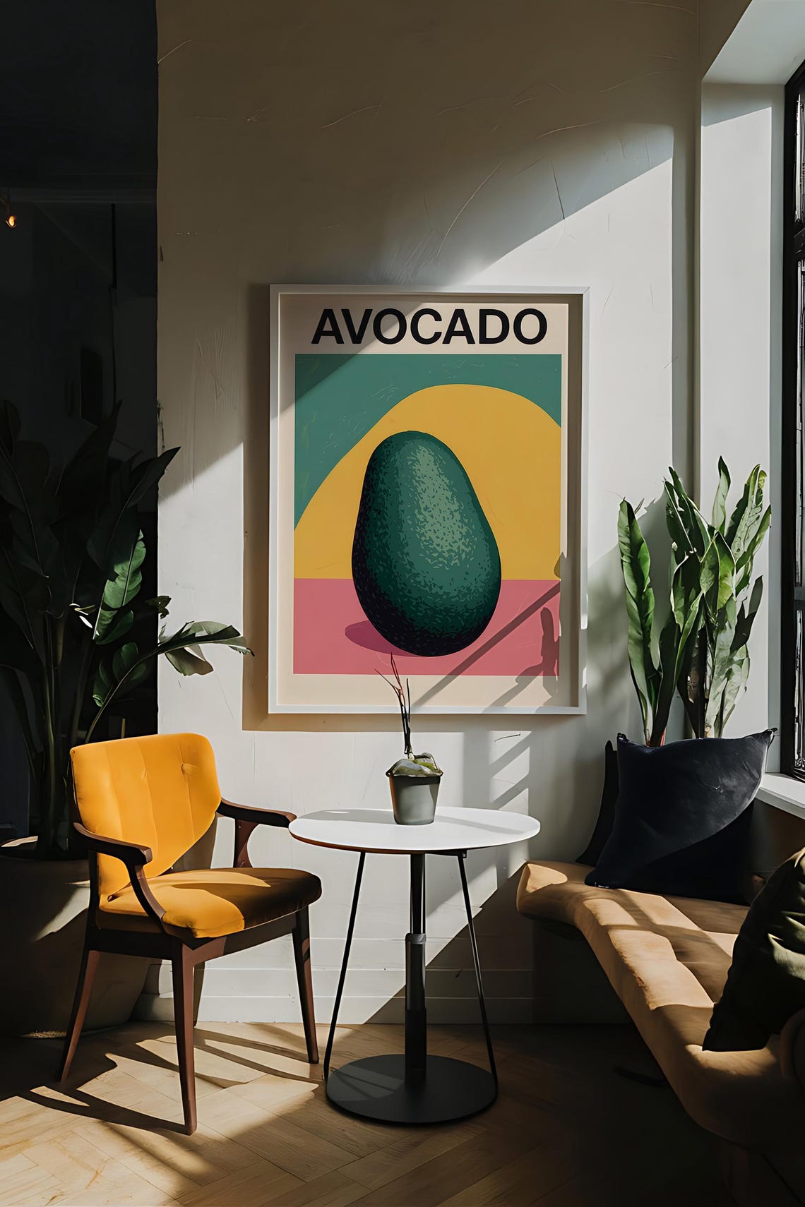 Avocado Vegetable Art Print Modern Kitchen Wall Decor Green Produce Illustration Farmhouse Kitchen Decor Rustic Vegetable Print - Image 4