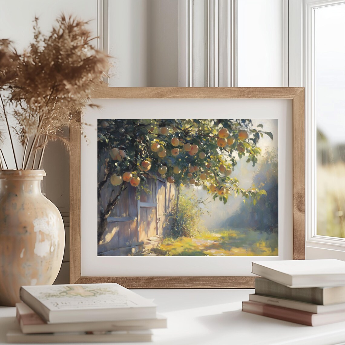 Sun Ripened Fruit Hanging Above a Rustic Barn Door on a Crisp Morning Poster - Image 2