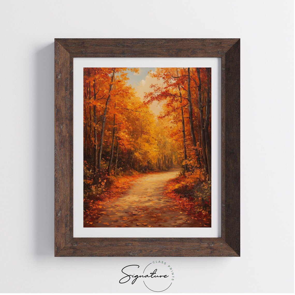 Autumn Forest Path Fallen Leaves Cozy Fall Decor Forest Scene Art Poster - Image 4