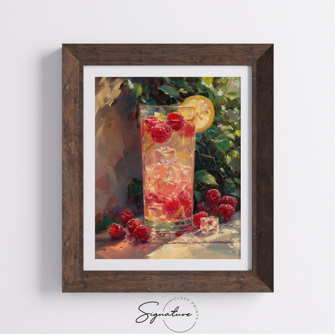 Raspberry Lemonade Tall Glass with Lemon Slice Summer Poster - Image 4