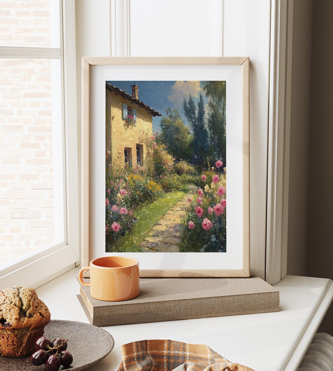 Stone Cottage Rose Garden Winding Country Path Spring Poster - Image 4