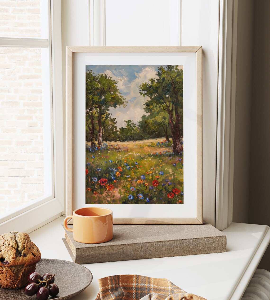 Red Poppies And Blue Cornflowers Wildflower Meadow Impressionist Poster - Image 6