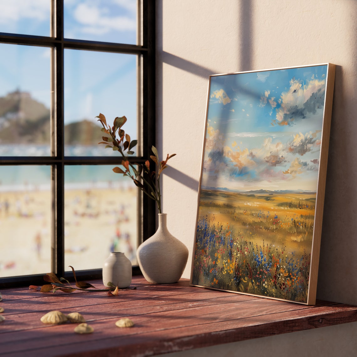 Colorful Wildflower Prairie Under Bright Blue Summer Sky Poster - Image 5