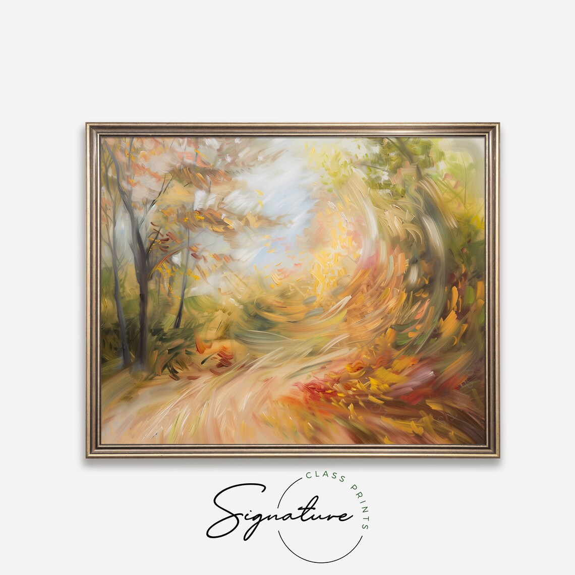 Swirling Autumn Path Abstract Fall Wind Vibrant Impressionist Art Poster - Image 4
