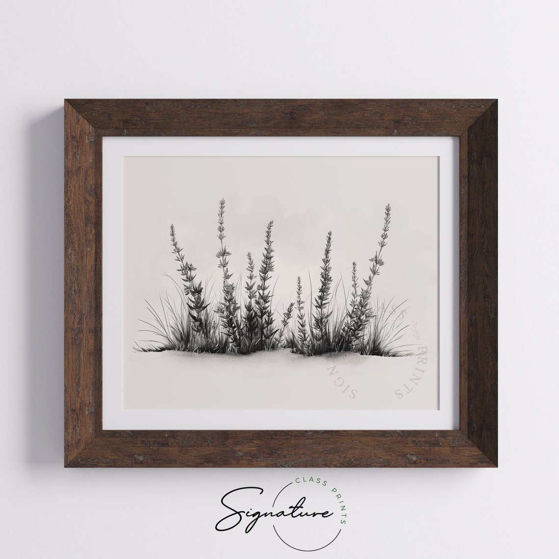 Wild Heather Minimalist Black And White Botanical Sketch Poster - Image 5