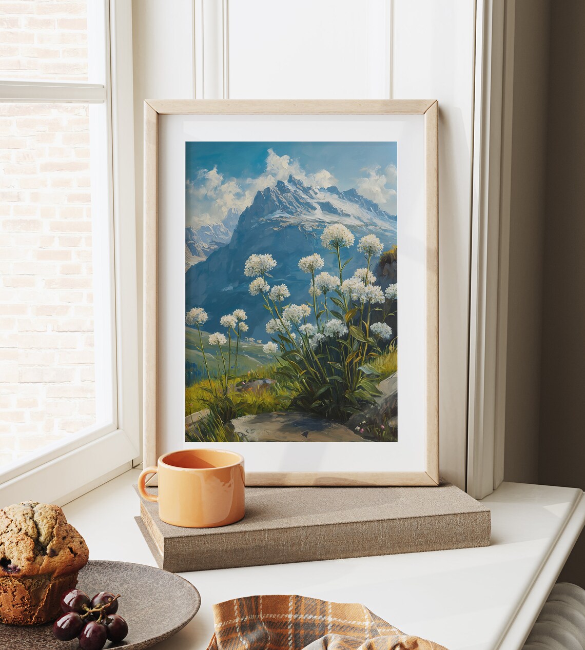 Alpine Meadow Edelweiss In Bloom Art Print, Rustic Nature - Image 6