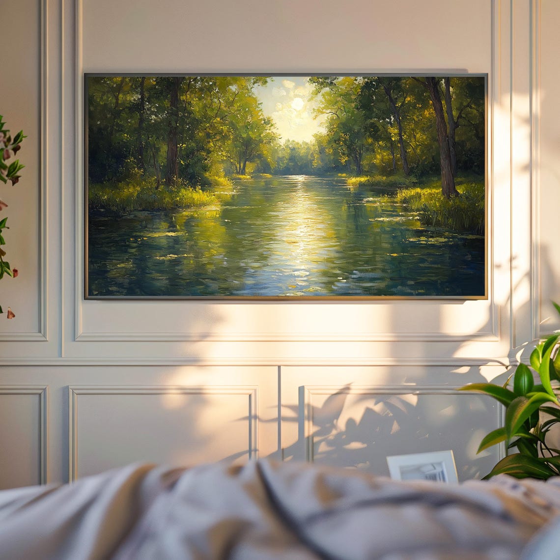 Forest River Landscape Tv Art Serene Nature Scene Frame Tv Art Rustic Wall Decor 3520 - Image 6