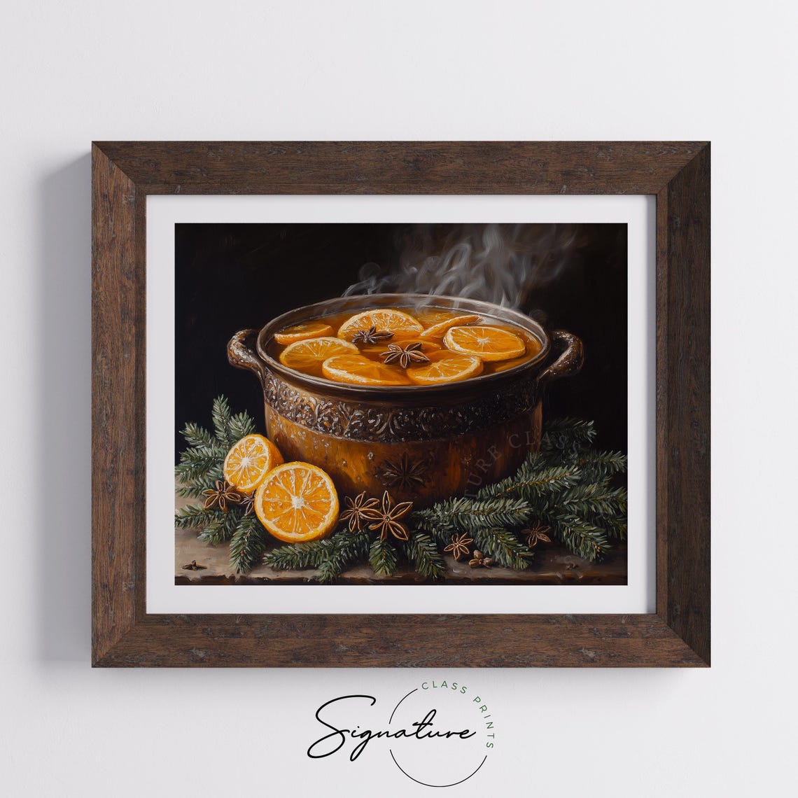 Mulled Cider Pot With Orange Slices Star Anise Steam Still Life Poster - Image 5
