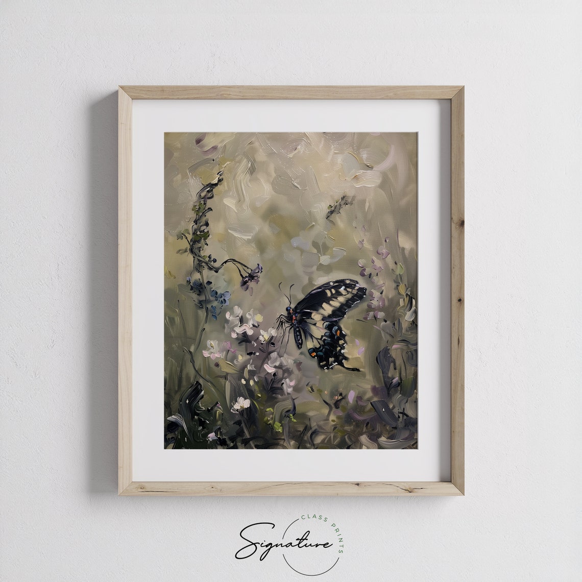 Swallowtail Butterfly Wildflower Meadow Impressionist Art Poster - Image 3