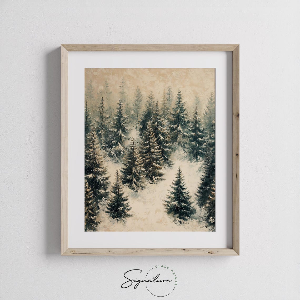 Tall Snowy Pines Framing a Sunlit Winter Valley Vista Poster - Image 2
