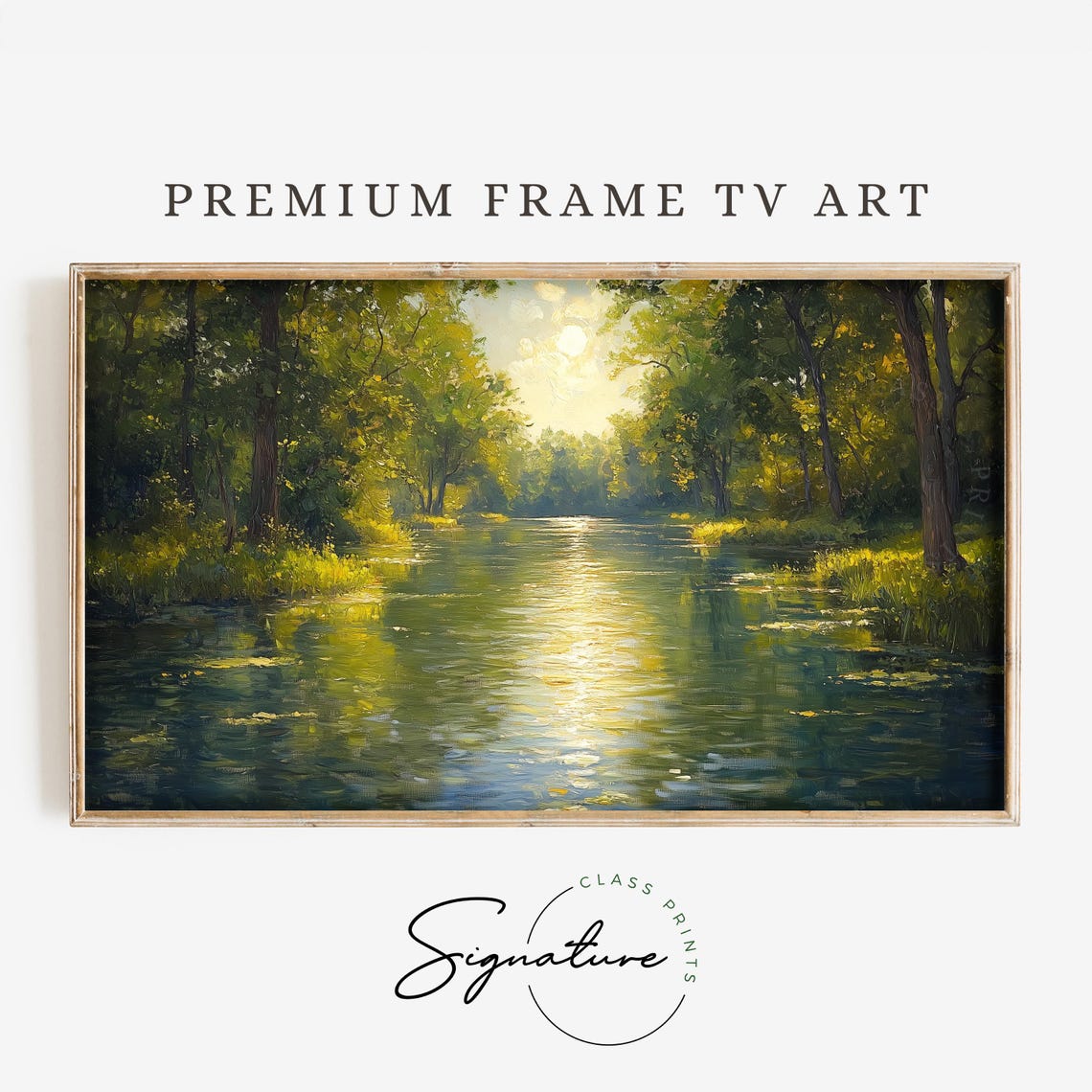 Forest River Landscape Tv Art Serene Nature Scene Frame Tv Art Rustic Wall Decor 3520