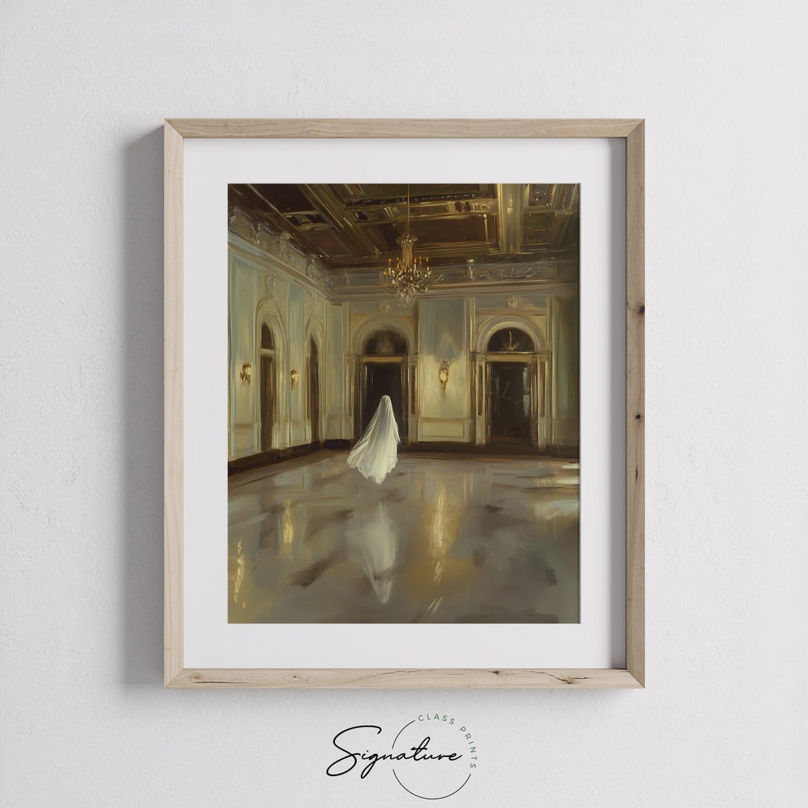 Ghost Drifting Through an Elegant Candlelit Ballroom Haunting Poster - Image 3