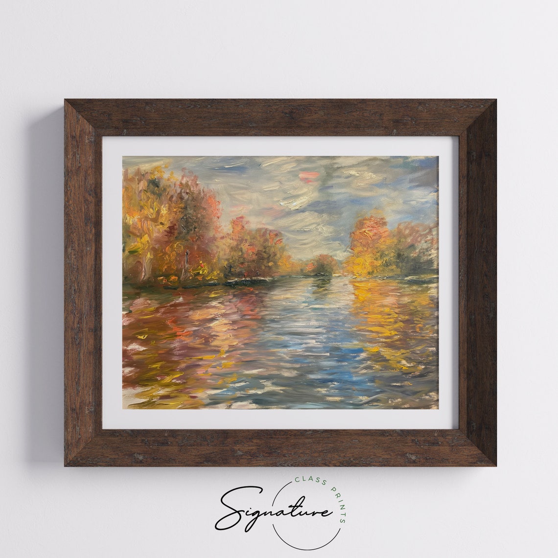 Autumn On The Seine Golden Fall Trees River Landscape Art Poster - Image 5