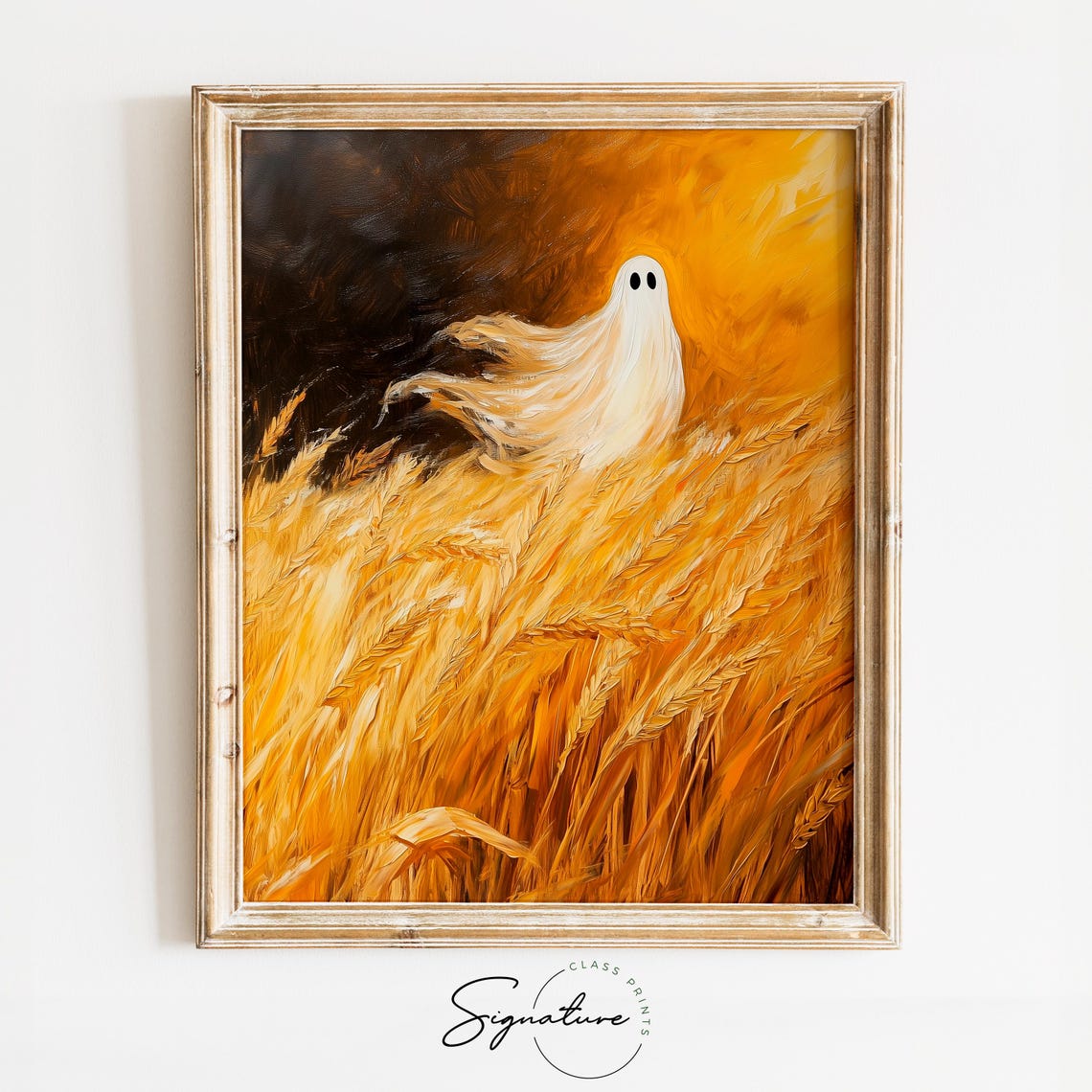 Ghost Golden Wheat Field Dramatic Amber Harvest Storm Sky Poster