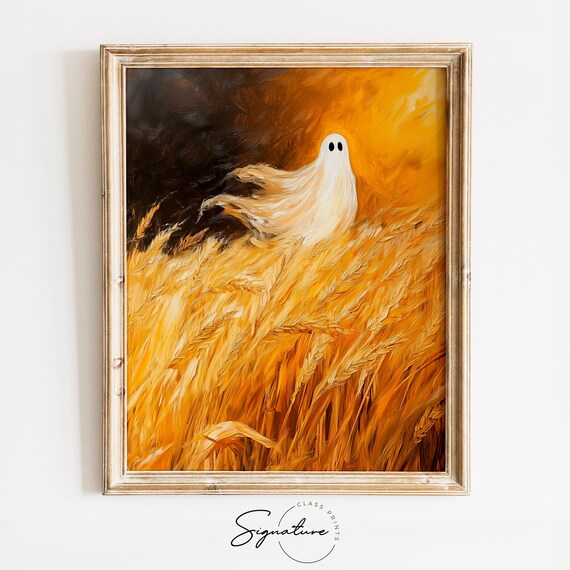 Ghost Golden Wheat Field Dramatic Amber Harvest Storm Sky Poster