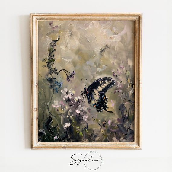 Whispering Wings Swallowtail Butterfly Art Print Wildflower Meadow Serene Nature Wall Decor Delicate Floral Home Artwork 493