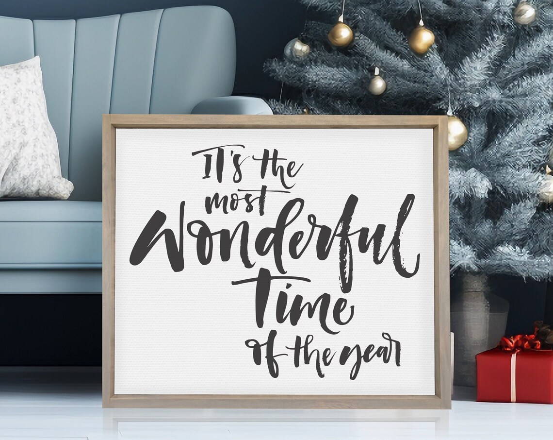 Its The Most Wonderful Time Of The Year Christmas Gift Ideas Holiday Seasonal Decor Christmas Song Sign Festive Home Decor