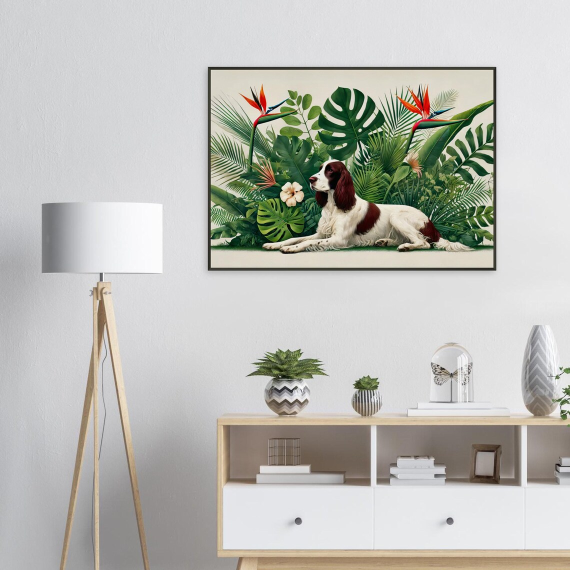 English Springer Spaniel Tropical Botanical Garden Dog Poster - Image 2