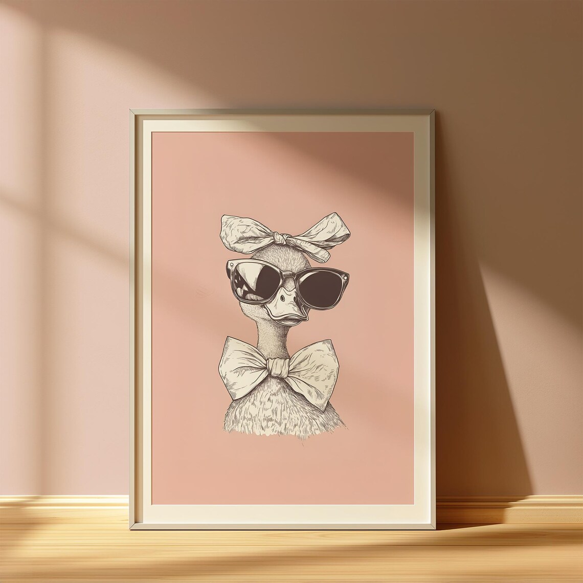 Cool Duck Print Funny Wall Art Prints Trendy Bathroom Decor Quirky