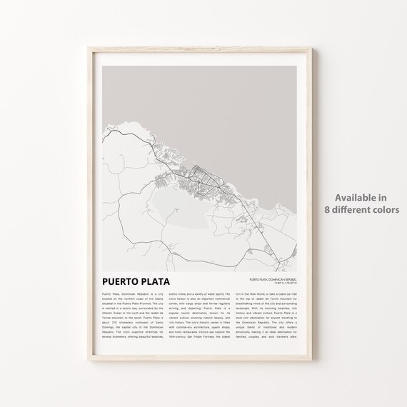 Puerto Plata Dominican Republic City Map With History Text Poster