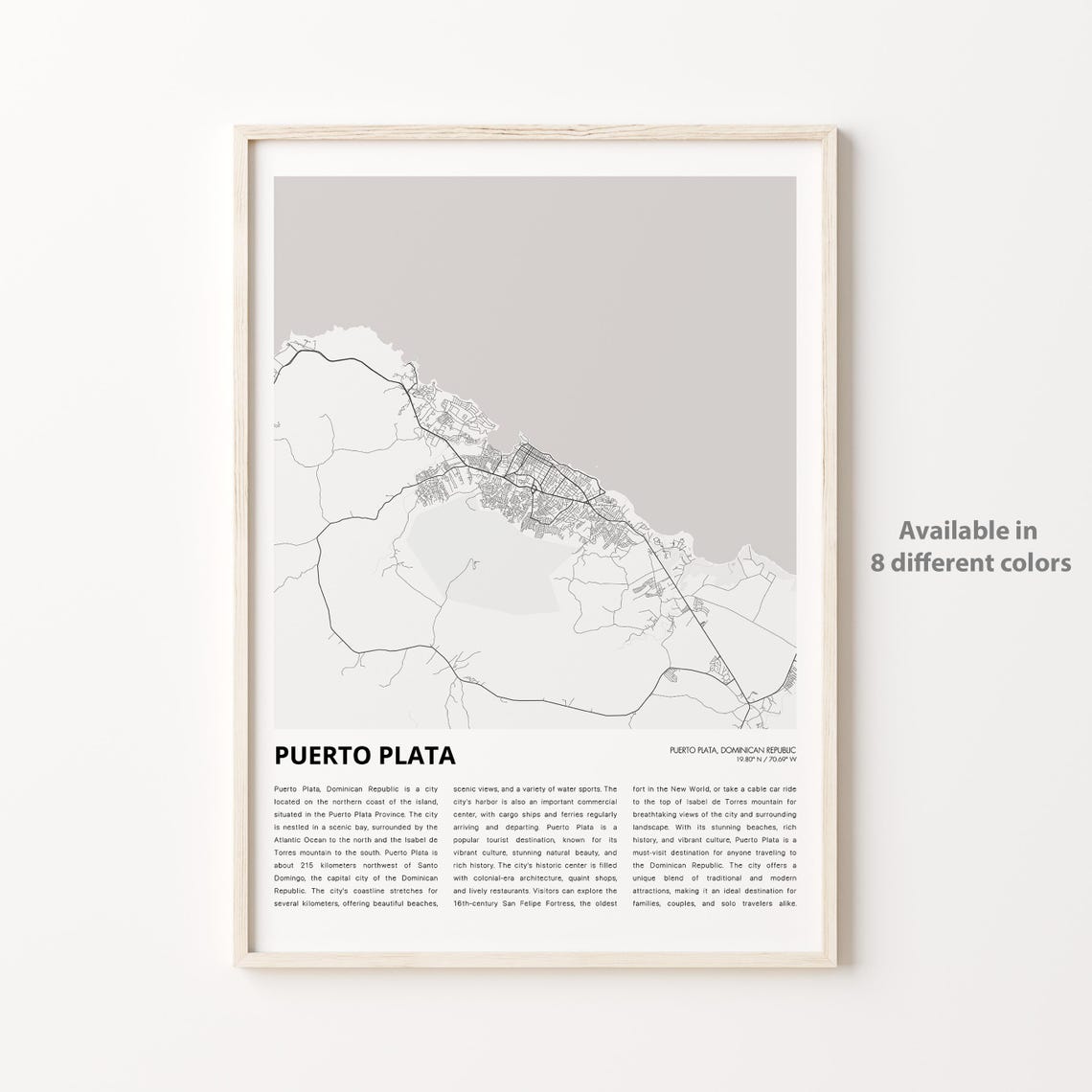 Puerto Plata Dominican Republic City Map With History Text Poster