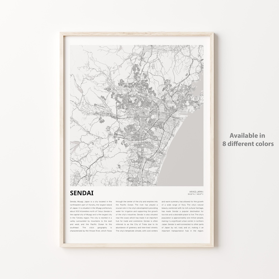 Sendai Miyagi Japan City Of Trees Minimalist Map Travel Poster